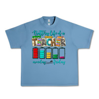 Pebble Blue battery life of a teacher monday friday Urban Heavy Tee - NancyCooperArtShop