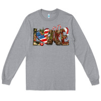 Heather Grey Army christmas love 4th Of July Long Sleeve Tee - HowdyJamesFarm