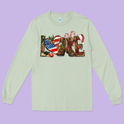 Army Christmas Love 4th Of July Long Sleeve Tee Designed By Howdyjamesfarm