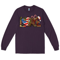Plum Army christmas love 4th Of July Long Sleeve Tee - HowdyJamesFarm