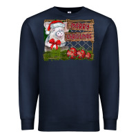 Navy merry Christmas pig Premium Sweatshirt - CowhideDigitalArt