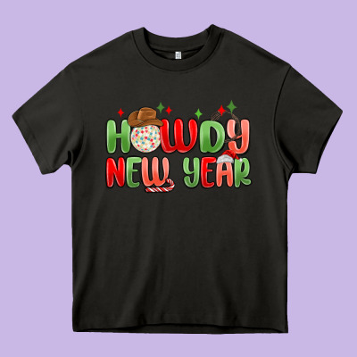 Howdy New Year Heavy Core Tee Designed By Maliassmallbusiness