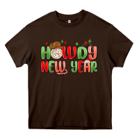 Chocolate Brown howdy new year Heavy Core Tee - MaliasSmallBusiness