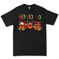 Black Ho ho ho Reindeer Premium Tee - NancyCooperArtShop