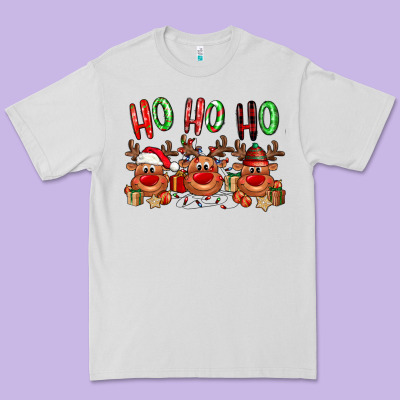 Ho Ho Ho Reindeer Premium Tee Designed By Nancycooperartshop