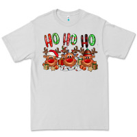 Dove Grey Ho ho ho Reindeer Premium Tee - NancyCooperArtShop