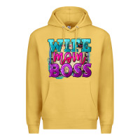 Antique Gold wife mom boss Premium Hoodie - FaDigitalArtStudio