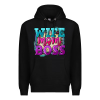 Black wife mom boss Premium Hoodie - FaDigitalArtStudio