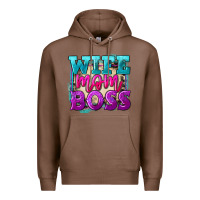 Chestnut wife mom boss Premium Hoodie - FaDigitalArtStudio