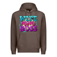 Coffee wife mom boss Premium Hoodie - FaDigitalArtStudio