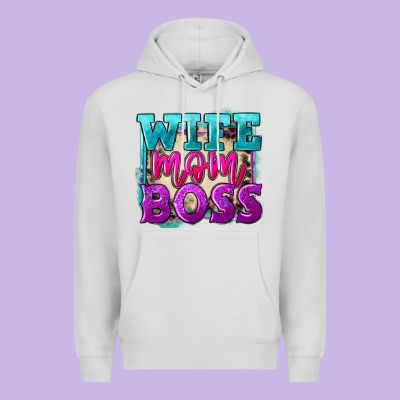 Wife Mom Boss Premium Hoodie Designed By Fadigitalartstudio