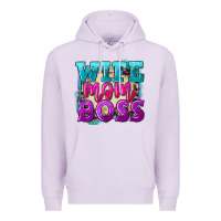 Lilac wife mom boss Premium Hoodie - FaDigitalArtStudio
