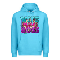 Ocean Blue wife mom boss Premium Hoodie - FaDigitalArtStudio