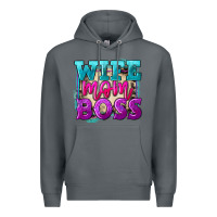 Rock wife mom boss Premium Hoodie - FaDigitalArtStudio