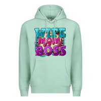 Seafoam wife mom boss Premium Hoodie - FaDigitalArtStudio