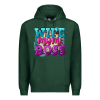 Sports Green wife mom boss Premium Hoodie - FaDigitalArtStudio