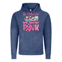 Vintage Denim in october we wear pink breast cancer awareness Vintage Hoodie - texasbilliewilder