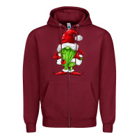 Burgundy green christmas gnomes Zipper Hoodie - FaDigitalArtStudio