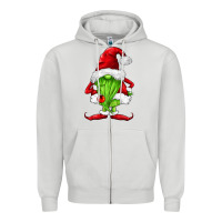 Dove Grey green christmas gnomes Zipper Hoodie - FaDigitalArtStudio