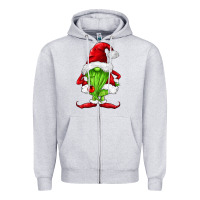 Heather Grey green christmas gnomes Zipper Hoodie - FaDigitalArtStudio