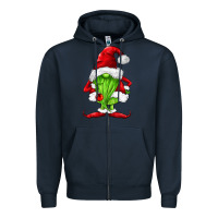 Navy green christmas gnomes Zipper Hoodie - FaDigitalArtStudio