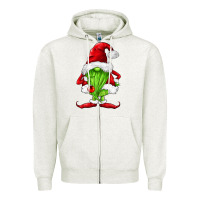 Oatmeal Heather green christmas gnomes Zipper Hoodie - FaDigitalArtStudio