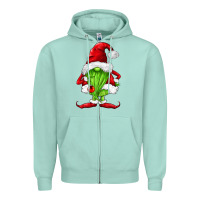 Seafoam green christmas gnomes Zipper Hoodie - FaDigitalArtStudio
