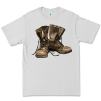 Dove Grey soldier veteran boots Premium Tee - MaliasSmallBusiness