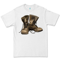 White soldier veteran boots Premium Tee - MaliasSmallBusiness