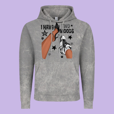 I Have Two Moods Black Sneakers Afro Girl Vintage Hoodie Designed By Texasbilliewilder