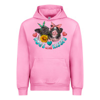 Fuchsia Pink hogs and kisses pigs Urban Hoodie - Artiststas