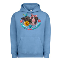 Pigment Pebble Blue hogs and kisses pigs Urban Hoodie - Artiststas