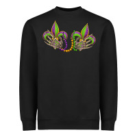 Black skeleton hands mardi gras Heavyweight Sweatshirt - OliviaCreatesArt