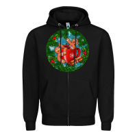 Black gingerbread men with hot chocolate Zipper Hoodie - BundleAndBundleShop