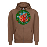 Chestnut gingerbread men with hot chocolate Zipper Hoodie - BundleAndBundleShop