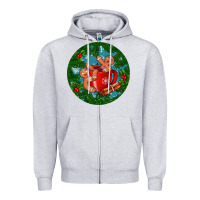 Heather Grey gingerbread men with hot chocolate Zipper Hoodie - BundleAndBundleShop
