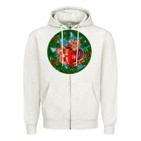 Oatmeal Heather gingerbread men with hot chocolate Zipper Hoodie - BundleAndBundleShop