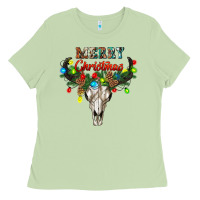 Matcha merry christmas bull skull Ladies Tee - RanaPortraitStore