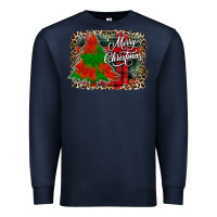 Navy merry Christmas trees Premium Sweatshirt - CowhideDigitalArt