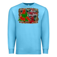 Ocean Blue merry Christmas trees Premium Sweatshirt - CowhideDigitalArt