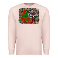 Pale Pink merry Christmas trees Premium Sweatshirt - CowhideDigitalArt