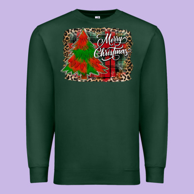 Merry Christmas Trees Premium Sweatshirt Designed By Cowhidedigitalart