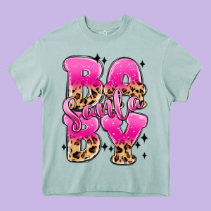 Santa Baby Heavy Core Tee Designed By Maliassmallbusiness