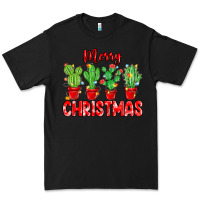 Black Merry Christmas Cactuses Premium Tee - MaliasSmallBusiness