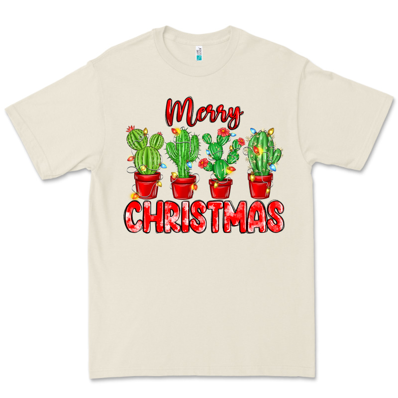 Merry Christmas Cactuses Premium Tee by MaliasSmallBusiness | Teevron