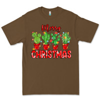 Cacao Merry Christmas Cactuses Premium Tee - MaliasSmallBusiness