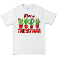 White Merry Christmas Cactuses Premium Tee - MaliasSmallBusiness