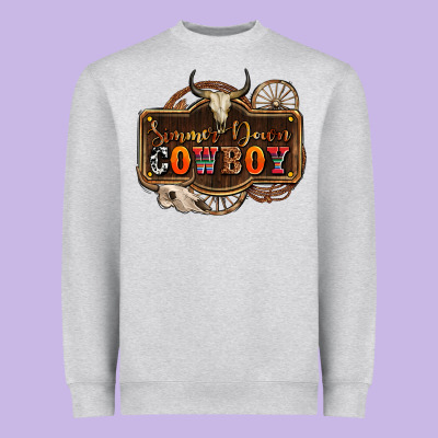 Simmer Down Cowboy Olivia Heavyweight Sweatshirt Designed By Oliviacreatesart
