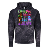 Cloud Black Life is better with ice cream Vintage Hoodie - NancyCooperArtShop