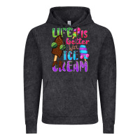 Vintage Black Life is better with ice cream Vintage Hoodie - NancyCooperArtShop